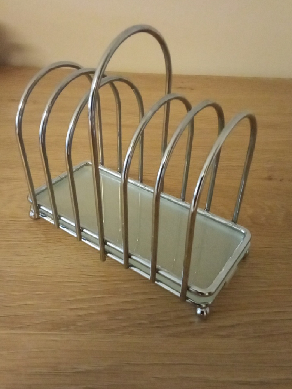 2for$20🧡Vintage Chrome Metal Napkin Holder with Mirrored Base